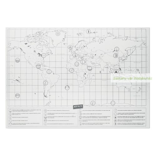 Kaparós világtérkép, 43×28,5 cm