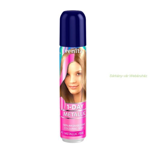 Metálfényű hajszínező spray, metallic 1-nap, 50 ml