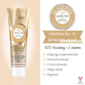   Glicerini  kéz- és körömápoló krém-maszk BIO-Kecsketej 100ml - – EVELINE
