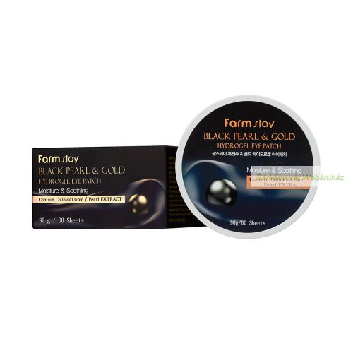 FARMSTAY BLACK PEARL&GOLD hidrogél szemtapasz fekete gyönggyel és arannyal, 60 db
