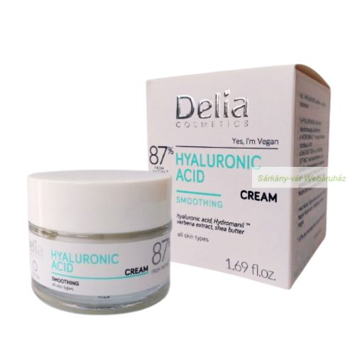 DELIA Cosmetics Vegán HYALURONSAV Simító nappali arckrém, 50ml