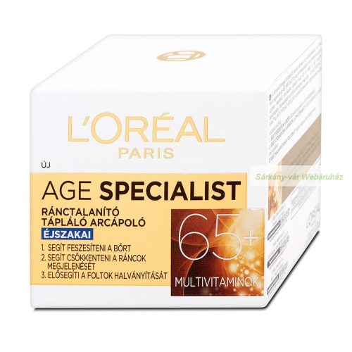L'Oréal Age Specialist 65+ éjszakai arckrém, 50 ml