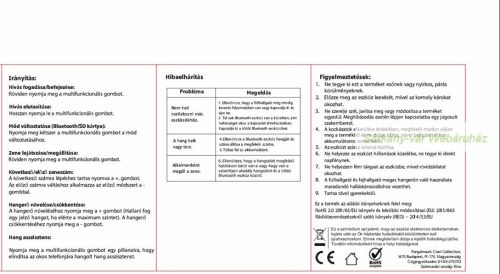 Helton bluetooth 5.3, fülre helyezhető fejhallgató