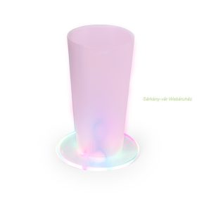 Vitalij akril poháralátét 6 színű LED-del, ø100×3 mm