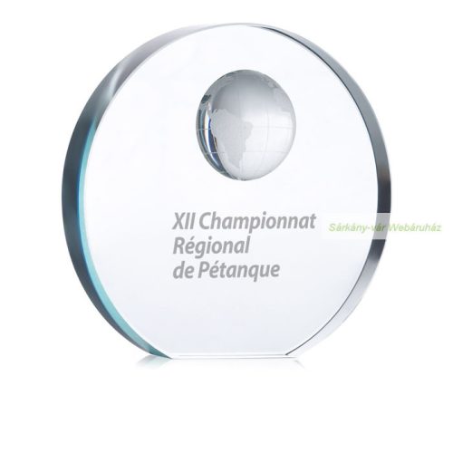 Földgömb alakú trófea,  Ø12 x 11,5 x 3,7 cm