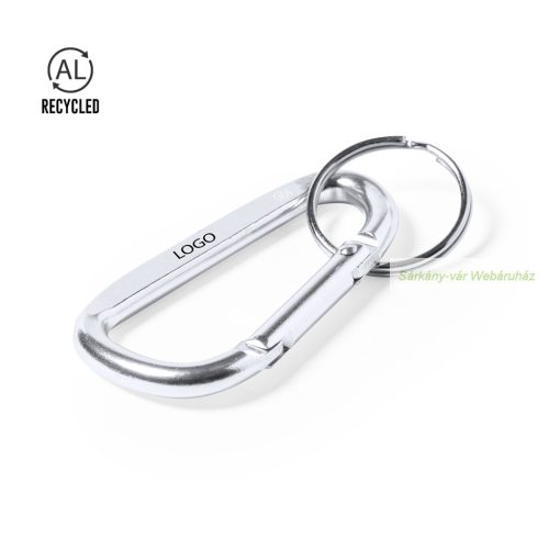 Újrahasznosított alumínium karabiner,  31×60×5 mm