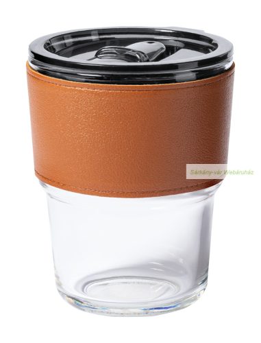 Teils boroszilikát üveg utazóbögre, 400 ml