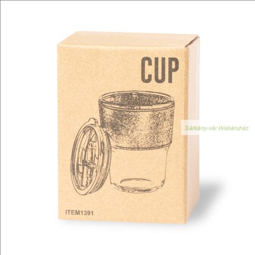 Teils boroszilikát üveg utazóbögre, 400 ml