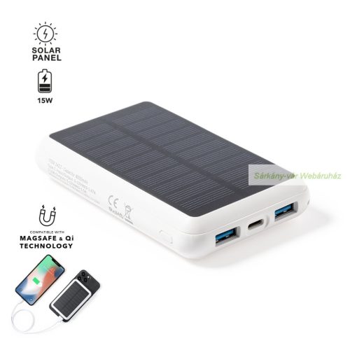 Maddy power bank, mágneses gyorstöltő, 7,1 x 11,5 x 2,1 cm 
