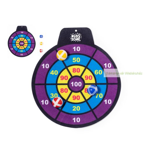 Kerchak darts tábla, 3 tépőzáras golyóval