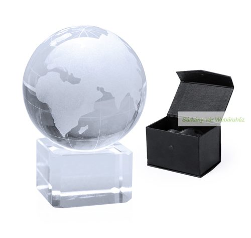Bola world földgömb, trófea üveg kockával