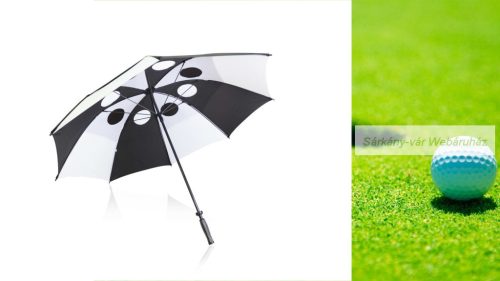 Budyx fekete-fehér, szélálló golf esernyő, ø135 cm