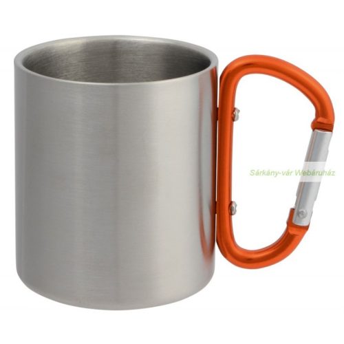 Bastic fém bögre színes karabinerrel, 220 ml