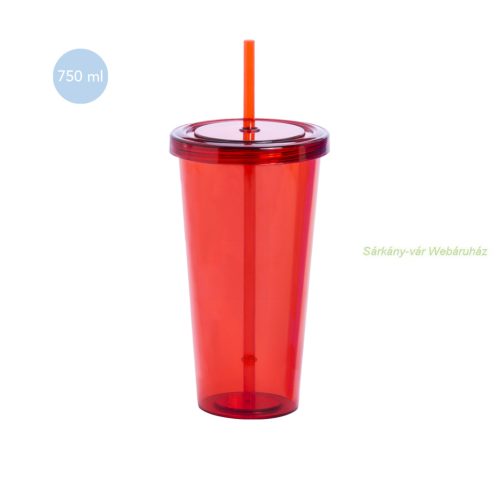 Trinox szívószálas műa. pohár, 750 ml