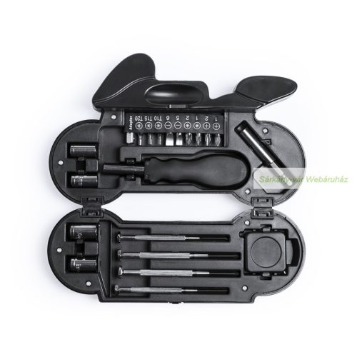 Mostik szerszám szett motor forma tok, 14 db-os - 20 x 12 x 4,6 cm
