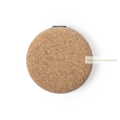 Alunax zsebtükör, nagyítós - parafa borítású,  ø62×20 mm