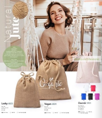 Vagan juta ajándéktáska, 25 x 30 cm