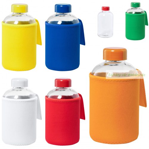 Flaber üveg sportpalack neoprén tokkal, 600 ml