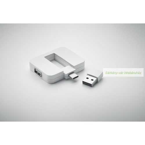 4 portos USB elosztó, 2 x USB-A és 2 x C-típusú
