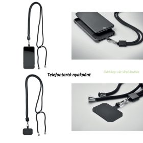 RPET mobiltartó nyakpánt karabinerrel, 150 cm 