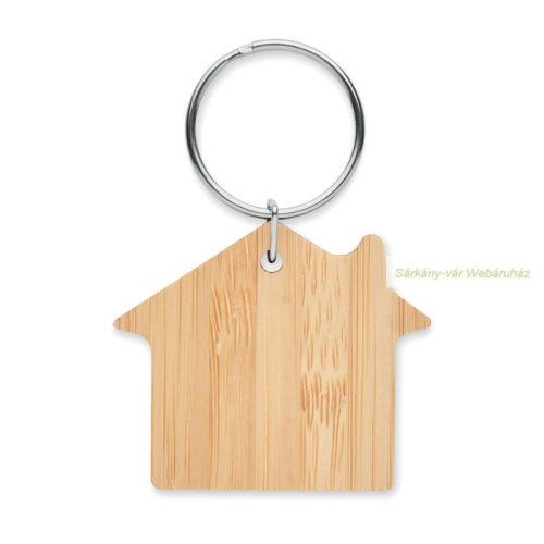 Ház alakú bambusz kulcstartó