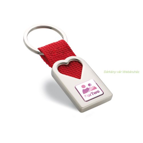 Fém kulcstartó szív motívummal